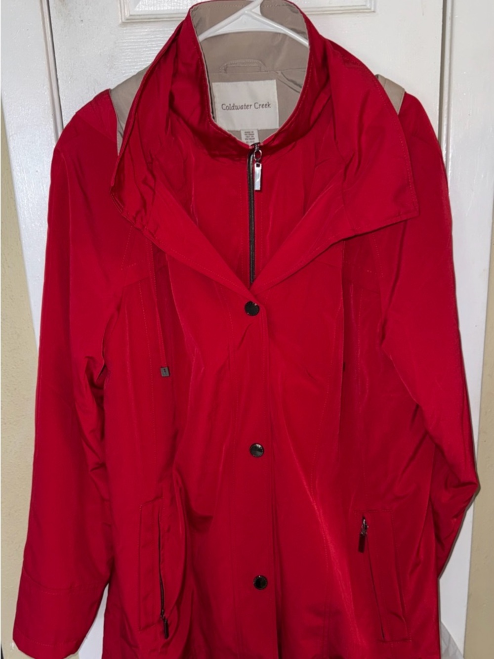 Coldwater Creek Hooded Women's Coat All weather size XL Red - Picture 2 of 8